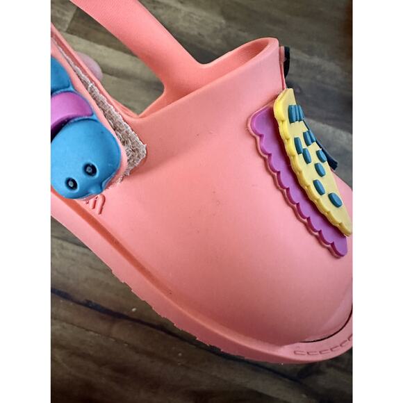 Mini Melissa Mia Fabula Coral Orange Yellow Blue Butterfly Sandals Slingbacks 9 - Picture 5 of 10